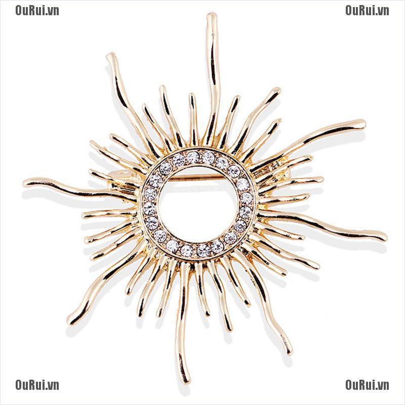 Ghim Cài Áo Hình Mặt Trời Đính Đá Thời Trang Cho Nữ