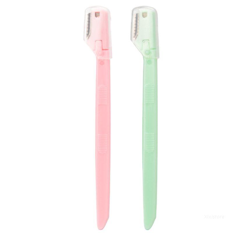 [Hàng mới về] Set 2 dao cạo lông mày mini bằng thép không gỉ siêu bền tiện dụng cho nữ