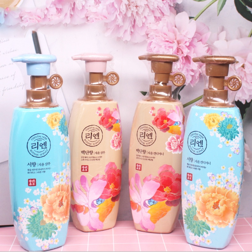 Dầu gội dưỡng mềm tóc hương hoa ReEn Essential Herb Botanic Science - Baekdanhyang Hàn Quốc 500ml