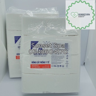 Bông Y Tế Bạch Tuyết Cắt Sẵn Túi 500g Miếng 7x7cm - Bông Bạch Tuyết Cắt Miếng 500g Vệ Sinh Cho Bé size 7x7