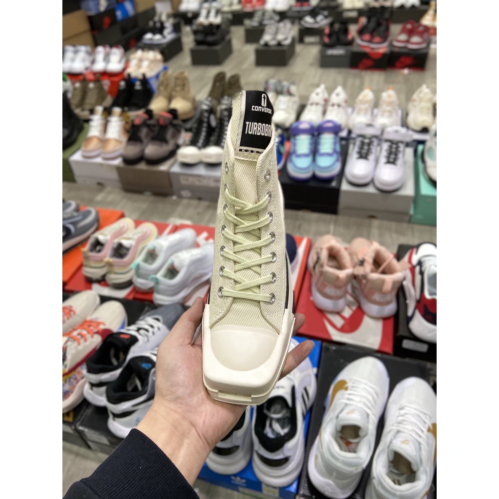 Giày RickOwens Drkshdw x Converse Turbodrk 2 màu đen trắng
