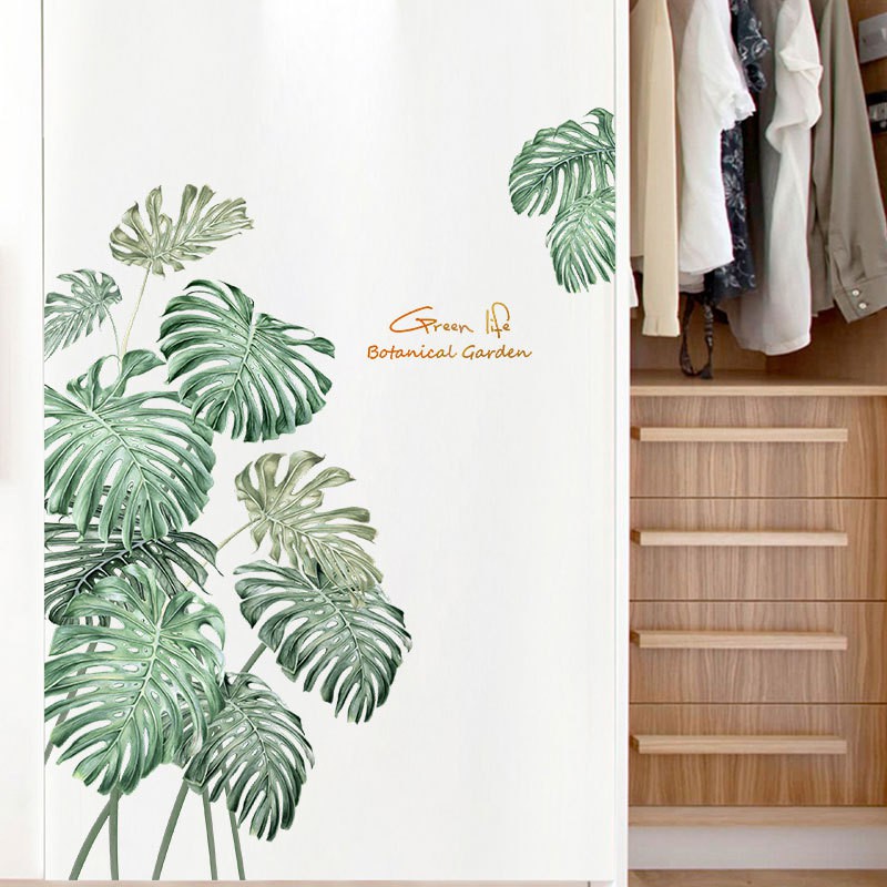 Decal dán tường Sticker mẫu hoa lá ZH031