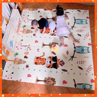 (Ship Hỏa Tốc)Thảm xốp cho bé gấp gọn/Tấm lót trải sàn 2 mặt chống thấm chống trơn Hàn Quốc phủ silicon 1m8 2m