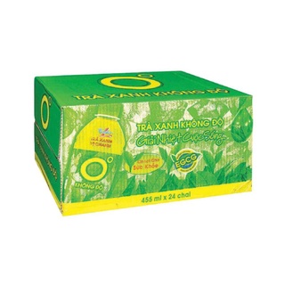 Thùng 24 chai/ lốc 6 chai trà xanh không độ 455 ml