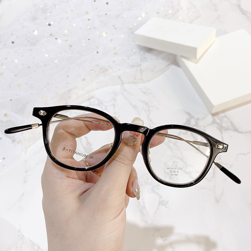 Mắt Kính Gọng Tròn Chống Ánh Sáng Xanh Thời Trang Cho Nam Nữ Jz22007