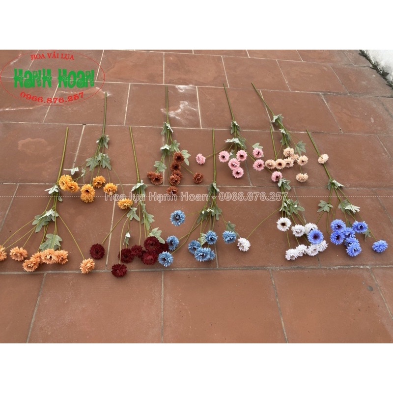 Cành hoa Cúc Bất Tử 8 bông cao 80cm hàng loại 1-Hoa lụa, hoa giả
