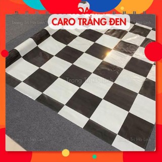[BÁN CHẠY] Simili Trải Sàn Nhà, Thảm Nhựa Trải Sàn Giá Rẻ Vân Caro Trắng Đen - Trang Trí Hà Linh