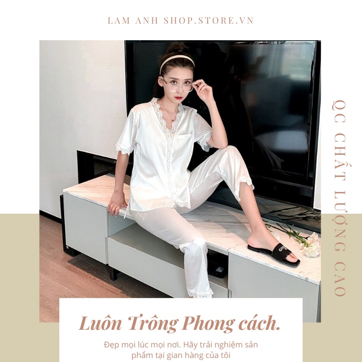 Bộ ngủ, bộ pijama, Set pizama , ngủ lụa phối ren , bộ-ngủ tiểu thư sang chảnh, Hàng Quảng Châu, Mặc Siêu Mềm Mịn | BigBuy360 - bigbuy360.vn