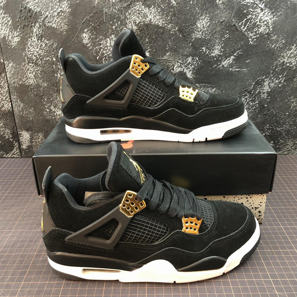 Tết🌺 (FREESHIP+HỘP+QUÀ) Giày thể thao Giày thể thao AIR JORDAN 4 ROYALTY đen đế trắng siêu đẹp cho nam và nữ '