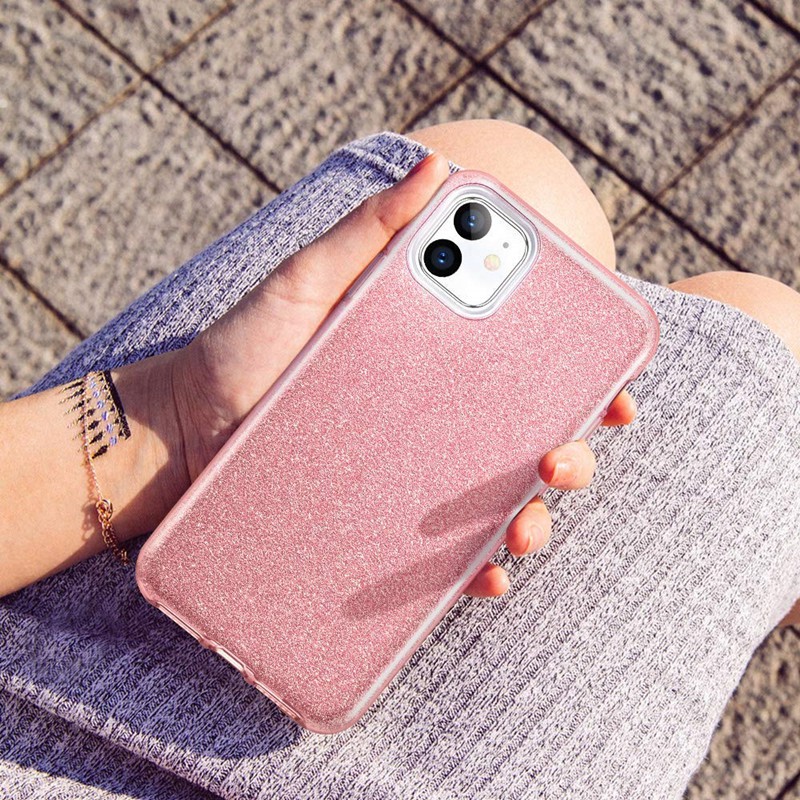 Ốp Điện Thoại Màu Trơn Lấp Lánh Thời Trang Cho Iphone 12 Mini 11 Pro Max 7 8 Plus Xr Xs Max