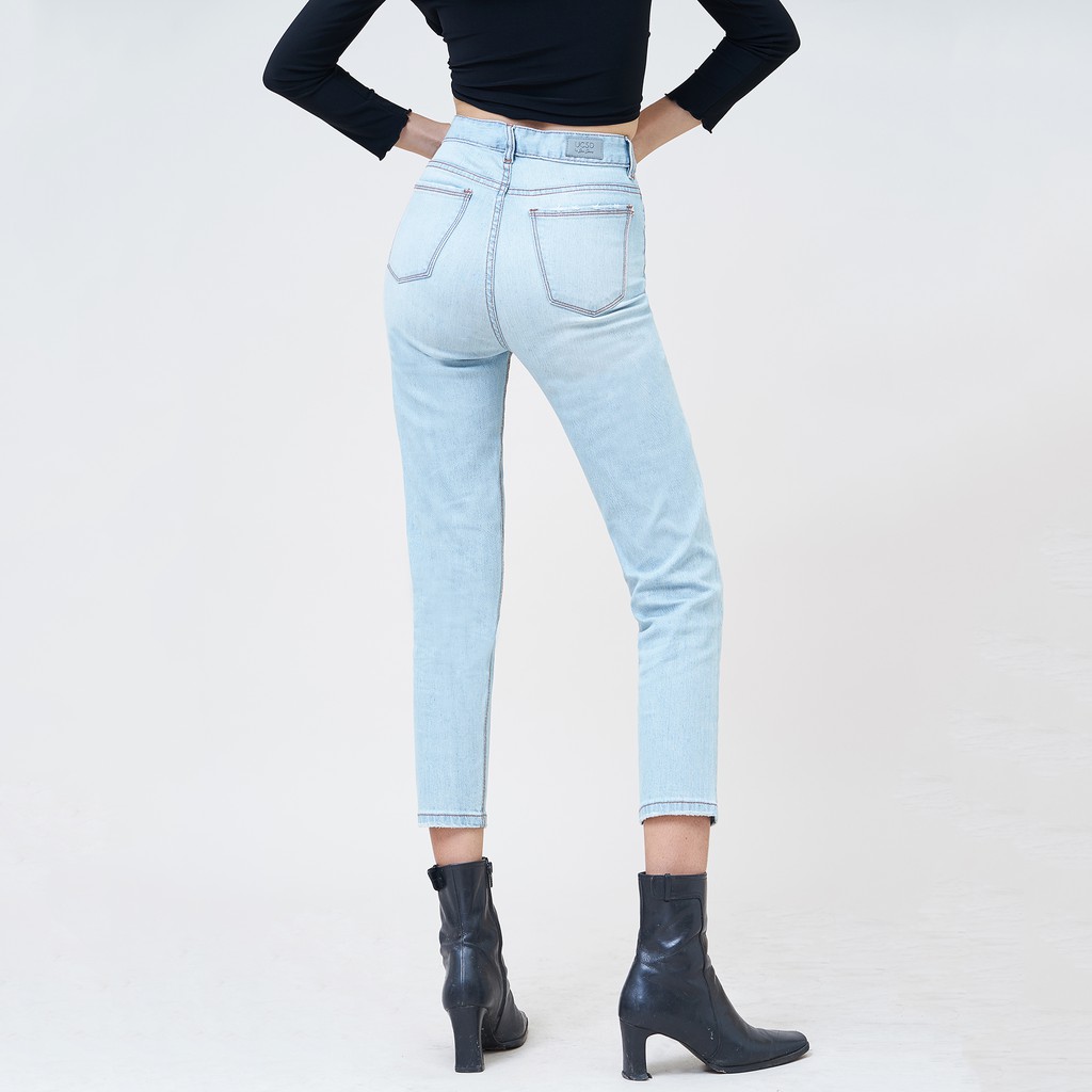 Quần Jean Nữ Aaajeans Boyfriend Lưng Cao Baby Blue - Ucsd Selvedge