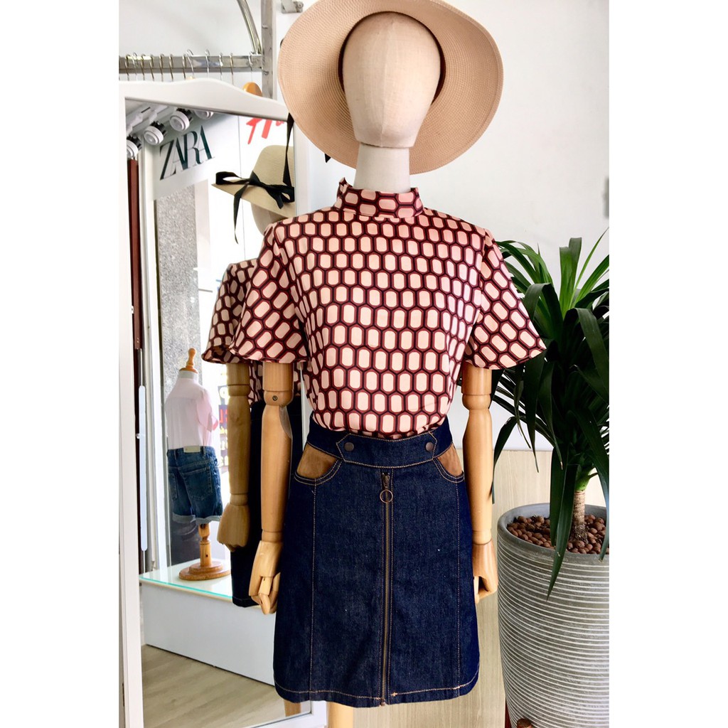 ** ÁO CHẤM BI BUỘC DÂY ZARA SĂN SALE