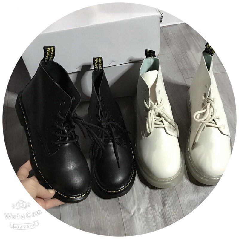 [Mã FASHIONXANH194 giảm 10k đơn từ 50k] Bốt nữ cổ thấp có dây buộc cá tính 2 màu đen, trắng đế 3cm mã A43 | BigBuy360 - bigbuy360.vn