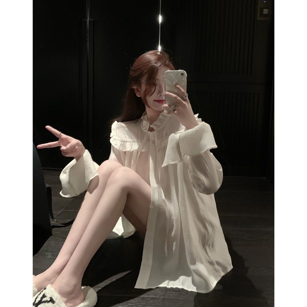 Áo Voan Cổ Búp Bê Thời Trang Mùa Hè Pháp Cho Nữ