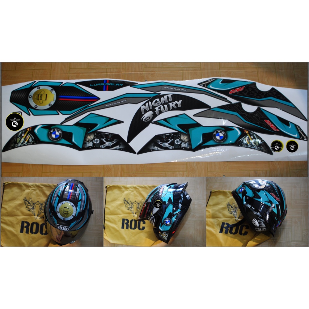 Tem BMW dán mũ bảo hiểm fullface