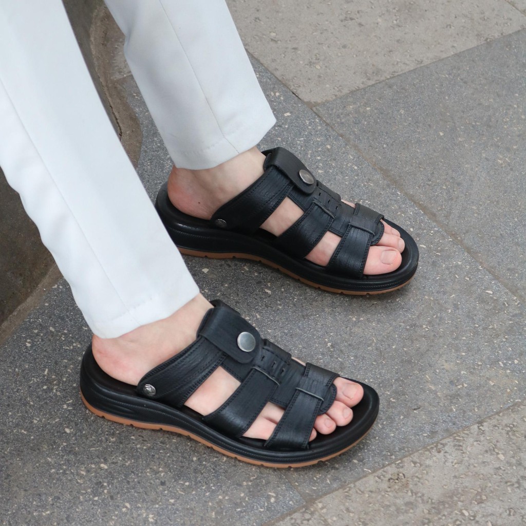 Sandal nam đế cao - Sandal nam  HT.NEO (1) tăng chiều cao 3,5p khâu may chân quai siêu chắc SD96