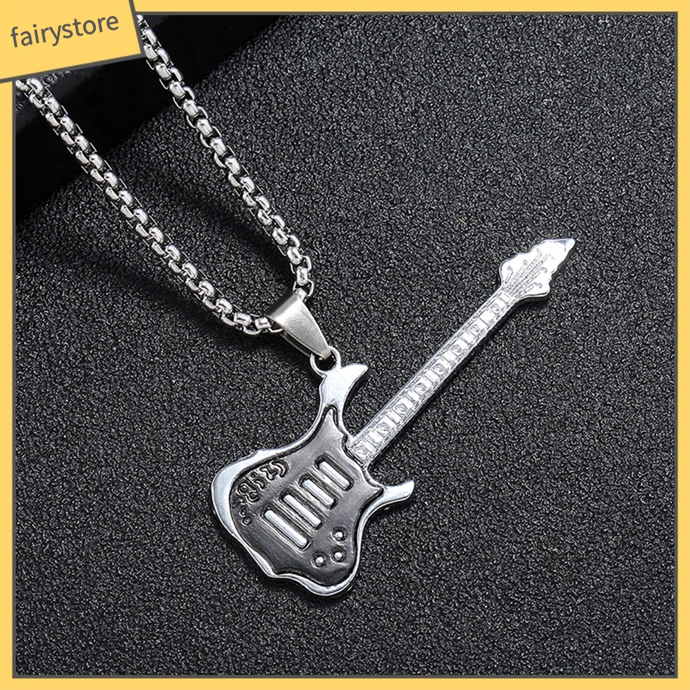 Dây Chuyền Thép Không Gỉ Mặt Hình Đàn Guitar Thời Trang
