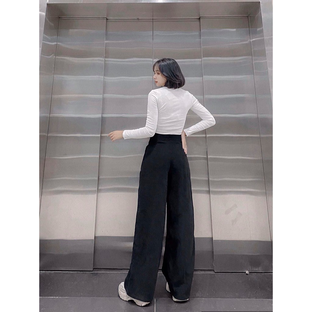 Quần Ống Rộng Suông, Culottes Dáng Dài Lưng Cao Khóa Trước Chất Liệu Nhung Tăm Cao Cấp Thời Trang Thu Đông Cho Phái Nữ | BigBuy360 - bigbuy360.vn