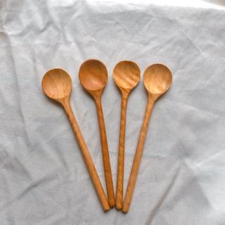 (ẢNH THẬT) Thìa/muỗng gỗ nhãn tròn 15x3cm