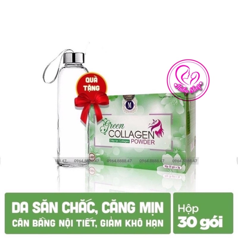 Diệp lục collagen hộp 30 gói chính hãng