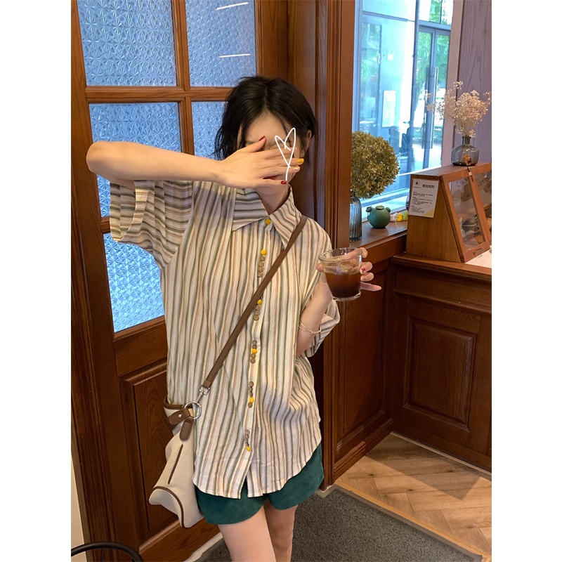 NRVP Áo sơ mi dáng rộng thời trang Hàn Quốc cá tính cho nữ