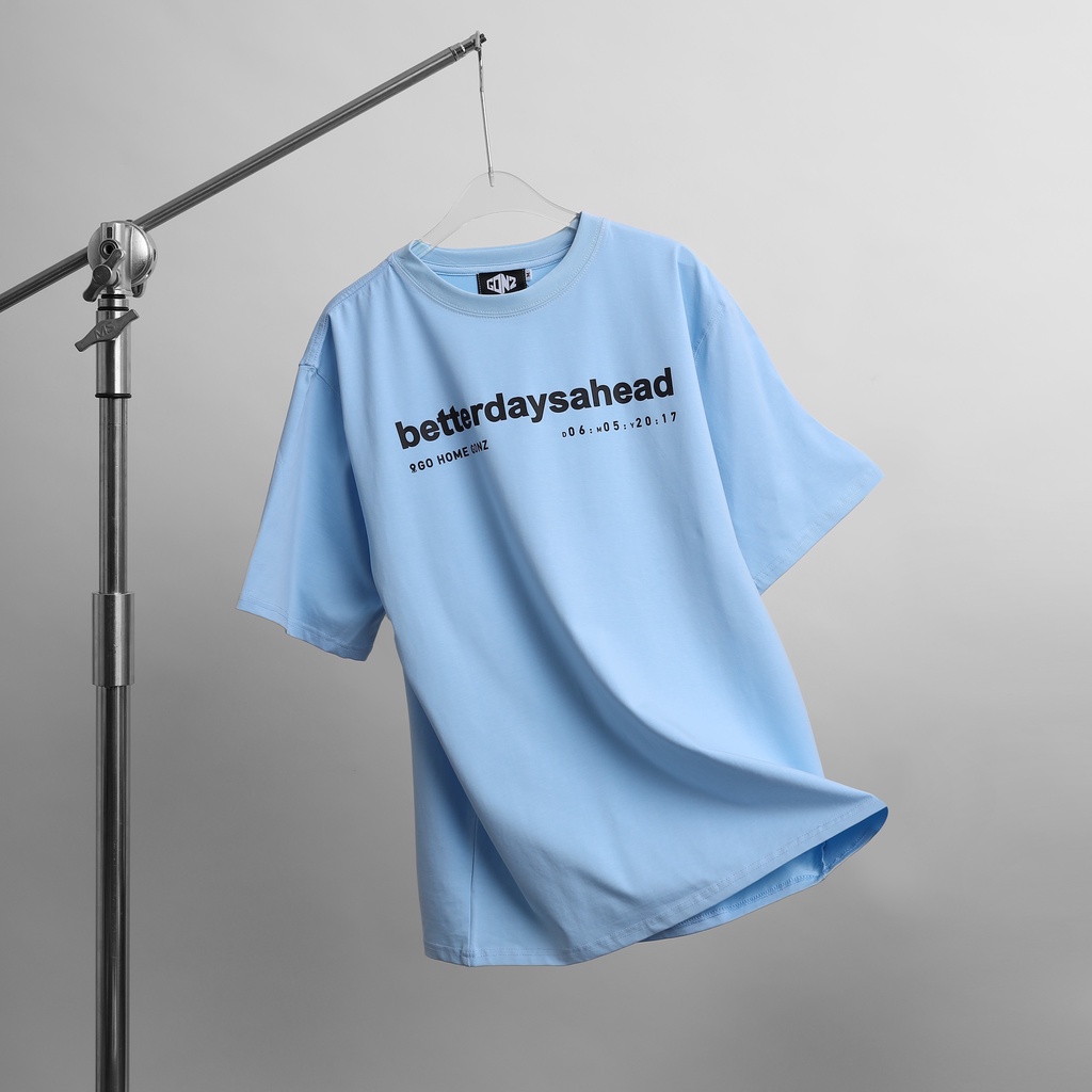 Áo thun form rộng tee betterdaysahead gonz - màu hồng/xanh