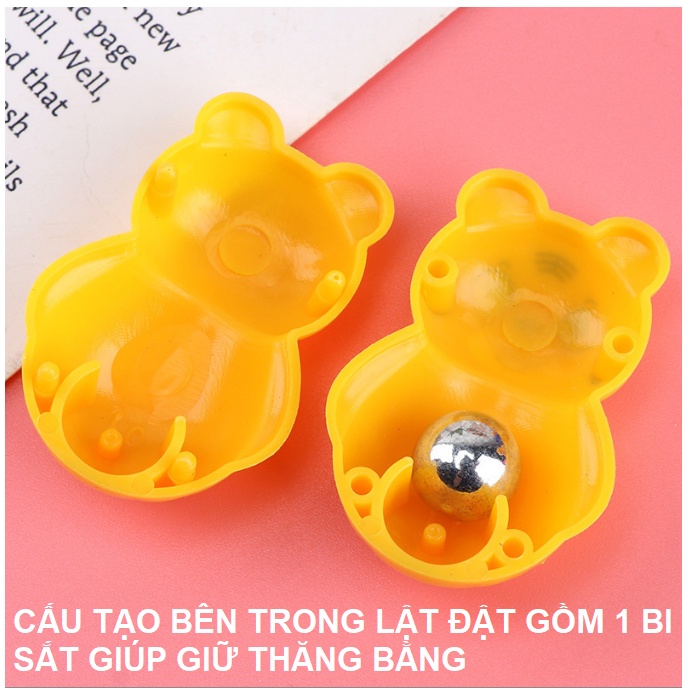 Combo 5 mô hình lật đật mini đồ chơi trẻ em chim cánh cụt Doraemon ,pikachu ,ếch ,mèo, hổ ,gấu