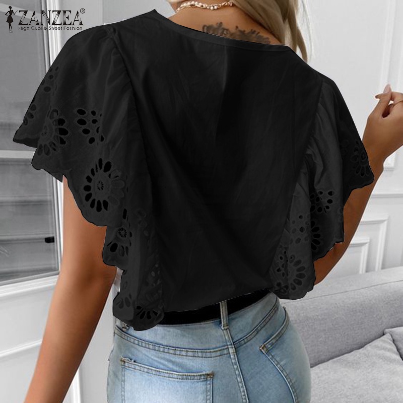 Áo kiểu ZANZEA cổ chữ V thời trang quyến rũ dành cho nữ