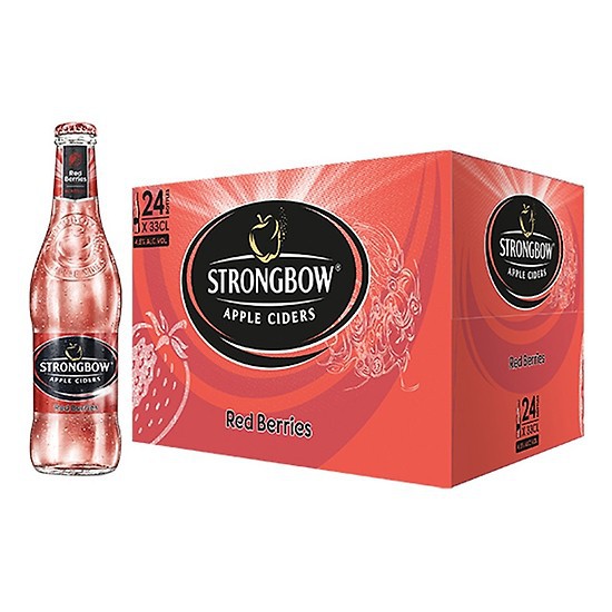 24 Chai Strongbow RedBerries + tặng kèm Hạt điều rang muối