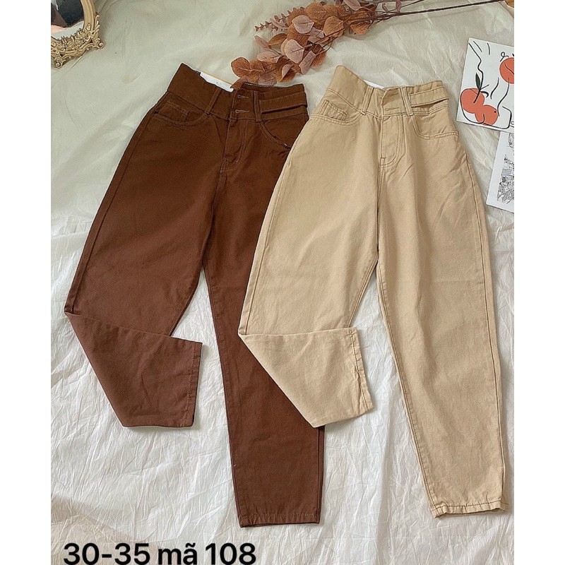 Quần baggy kaki nữ lưng cao size đại đến 80kg hàng VNXK Ms108 thời trang bigsize 2KJEAN