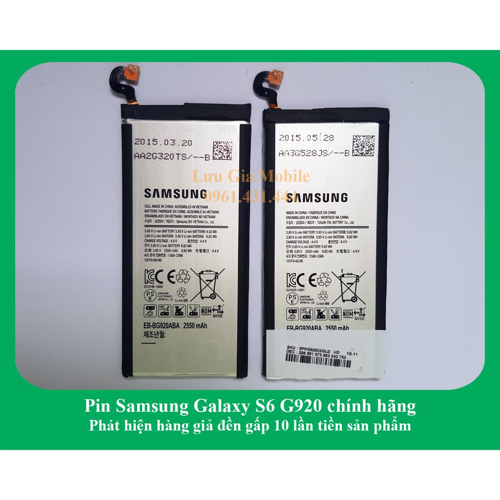Pin Samsung Galaxy S6 G920 zin công ty