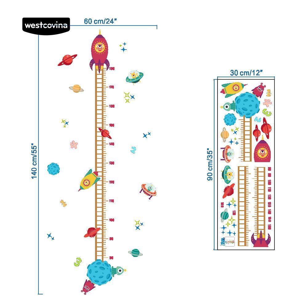 Miếng dán tường đo chiều cao cho bé hình hoạt hình