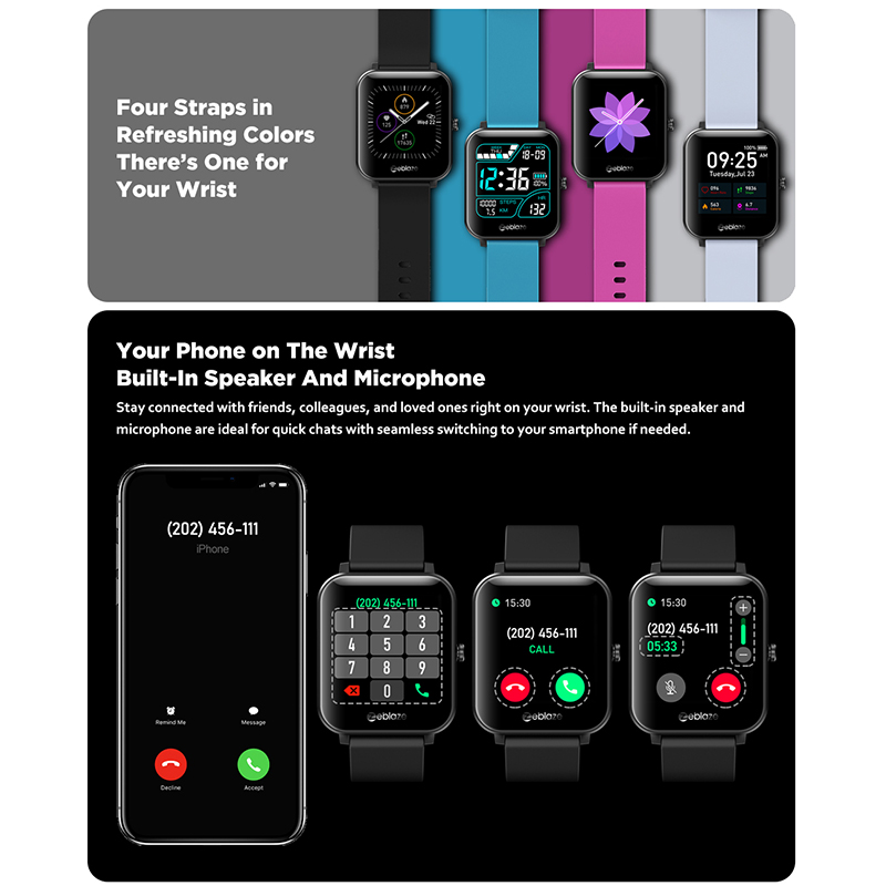 Đồng hồ thông minh Zeblaze Gts kết nối Bluetooth hỗ trợ theo dõi sức khỏe
