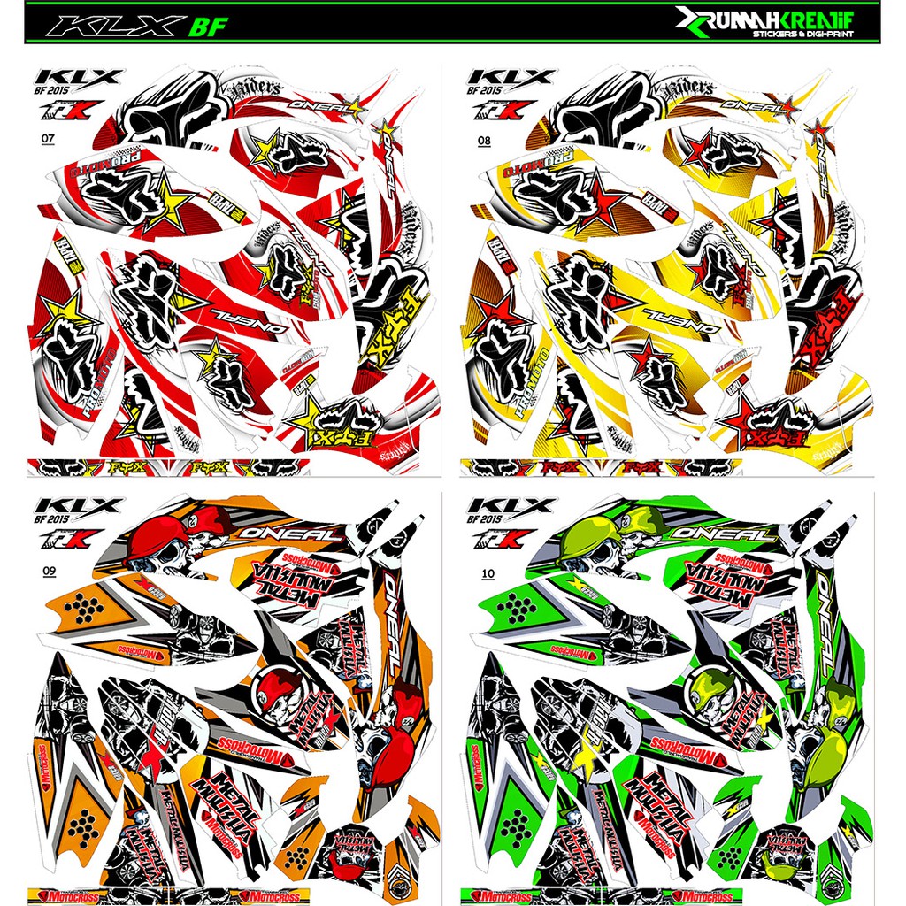 Decal Dán Trang Trí Xe Kawasaki Klx Bf Fullbody 150 & Klx G 150 Rk-01