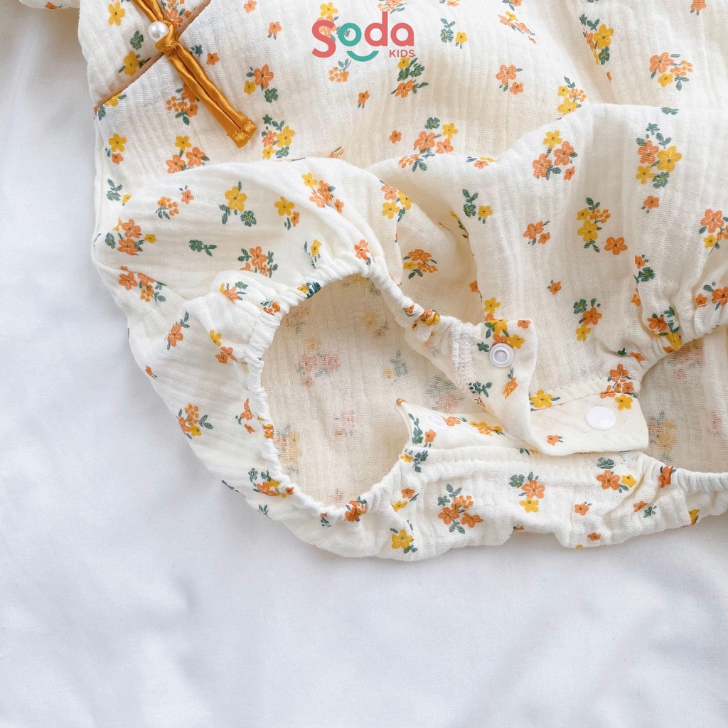 Body bé gái Lunar SODA KIDS thiết kế sườn xám, chất liệu xô muslin mềm, mát