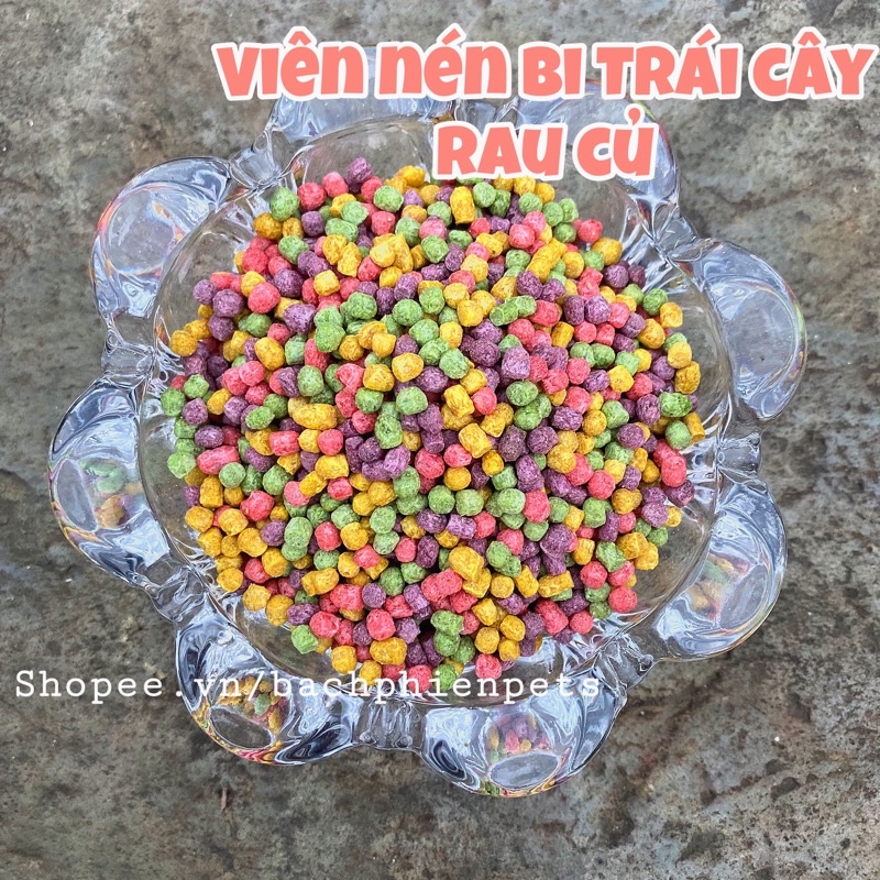 Thức ăn cho Hamster, Thỏ, GuineaPig( Bọ ú, Chuột lang) Viên nén bi trái cây rau củ lọ 100ml.