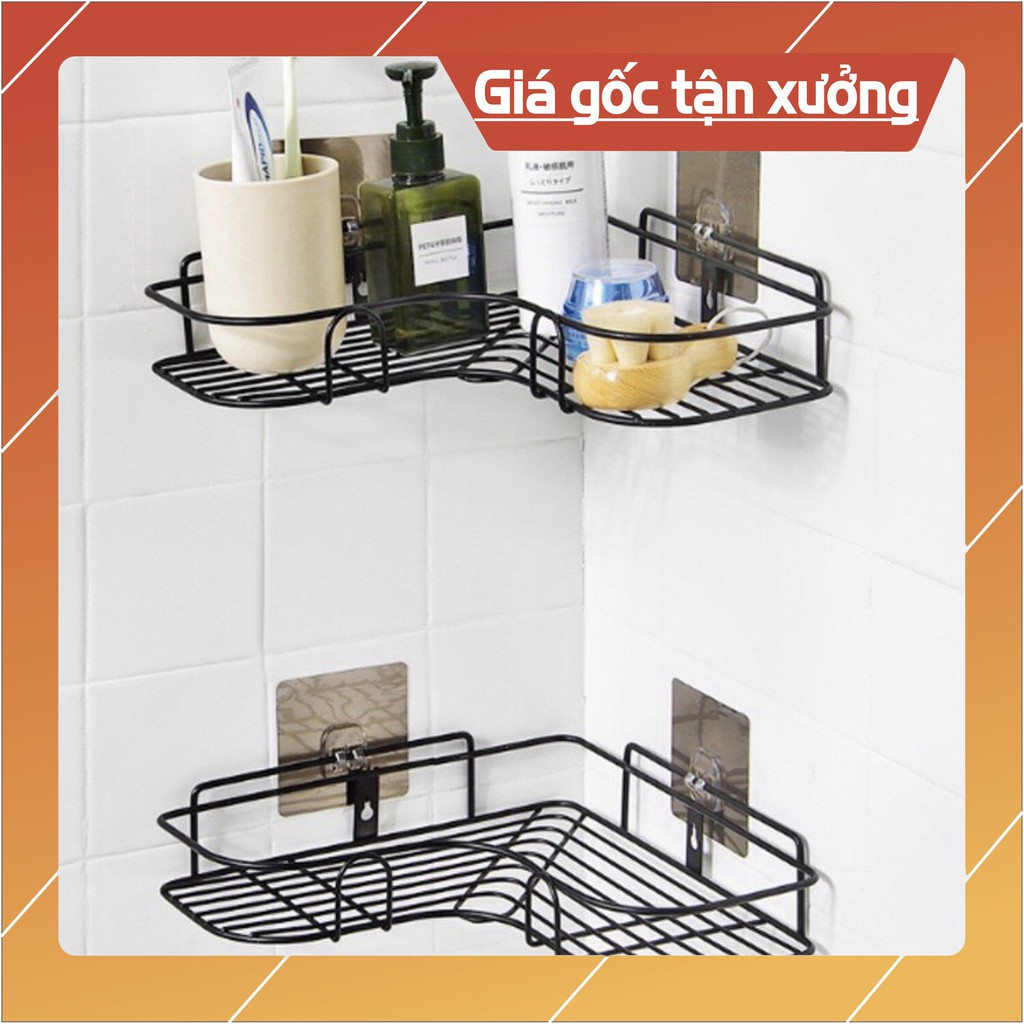 Sẵn hàng Kệ Góc Dán Tường siêu chắc Sơn tĩnh điện (kèm 2 miếng dán) .