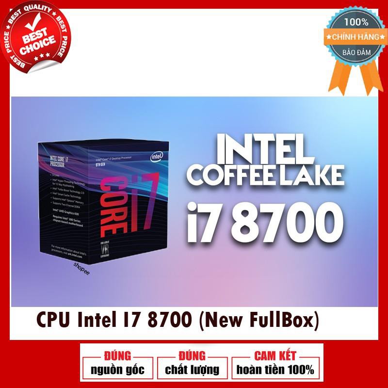 Bộ vi xử lý / CPU Intel Core i7-8700  Full Box [MUA TRAY TẶNG FAN]