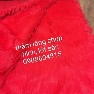 Thảm lông thú cao cấp màu đỏ tươi, thảm lông chụp hình, thảm bàn trang điểm, thảm trang trí sunyshop