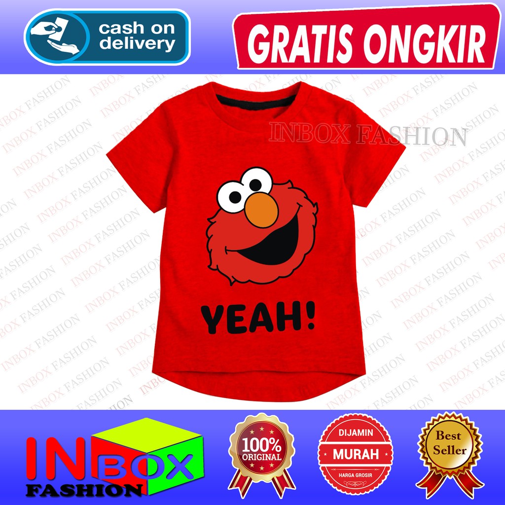 Áo Thun Họa Tiết Elmo Yeah Đáng Yêu Dành Cho Bé 1-10 Tuổi Sf0127