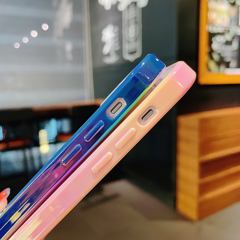 Ốp Điện Thoại TPU Mềm Trong Suốt Chống Sốc Màu Sắc Cầu Vồng Cho iPhone 14 13 12 11 Pro MAX X XR XS MAX 8 7 Plus
