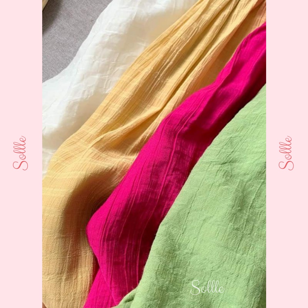 𝑿𝒂̉ 𝒌𝒉𝒐 - Đầm babydoll váy đũi cổ vuông tay bồng thắt nơ eo nhiều màu Sollle