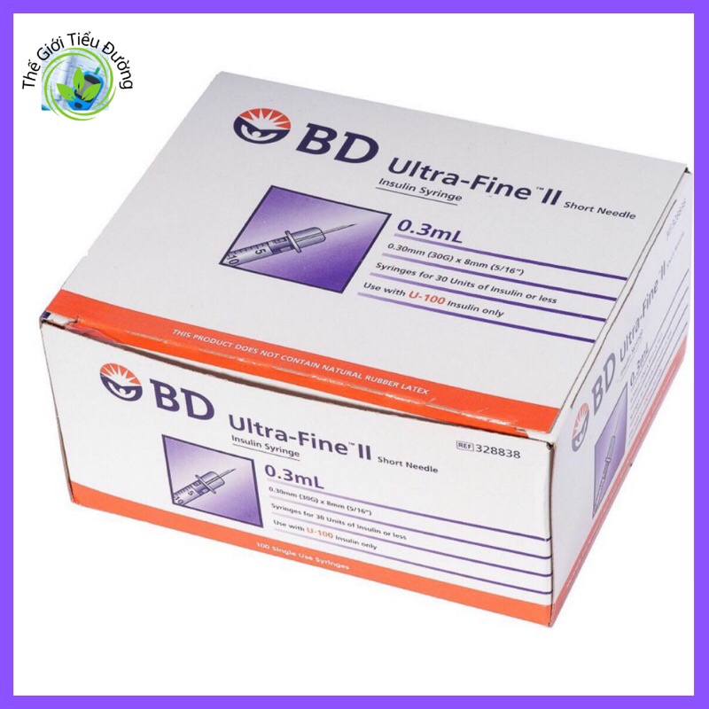 Kim tiêm tiểu đường BD 0,3ml Ultra - Fine II (hộp 100 cái)