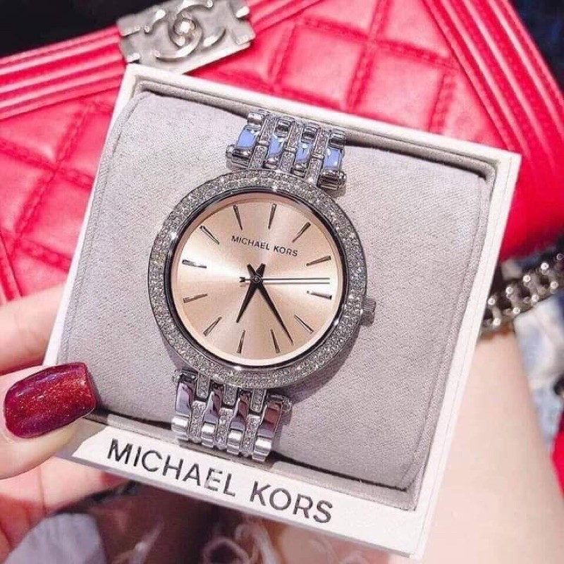 Đồng hồ Chính hãng kim nữ dây thép Michael Kors MK3218 Fullbox hãng