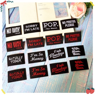 ♚ Miếng Dán Ủi Quần Áo In Chữ Tiếng Anh Thời Trang ♚ 1 Sticker Ủi Thêu Hình Huy Hiệu