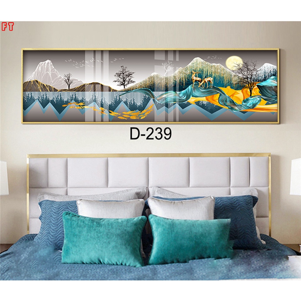 Tranh Treo Tường Tranh Đơn 1 bức Dài Đôi Công Tình Nhân Trang Trí Đầu Giường Phòng Ngủ Phong Cách Hiện Đại