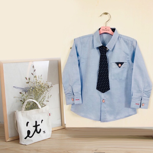 Set ao sơ mi bé trai ( caravat có thể tháo rời)