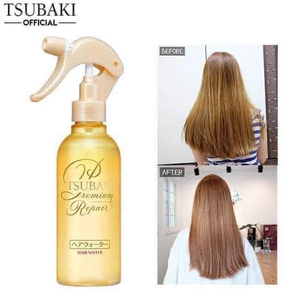 Xịt dưỡng tóc Phục hồi hư tổn Tsubaki Premium Repair Hair Water 220ml - stubaki màu vàng