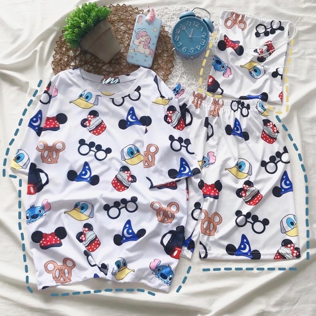 Set Thun Thái Đùi Hoạt Hình Dễ Thương Kèm Túi Vải Ảnh Thật