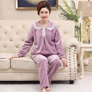 Bộ lông cừu san hô mùa thu và mùa đông cộng với lớp lông cừu dày dặn của các bà mẹ và phụ nữ trung niên và cao tuổi bằng